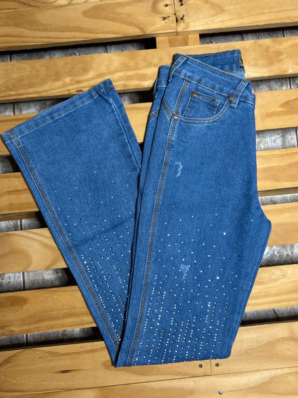 CALÇA JEANS FEMININA COM PEDRARIAS - Imagem 2