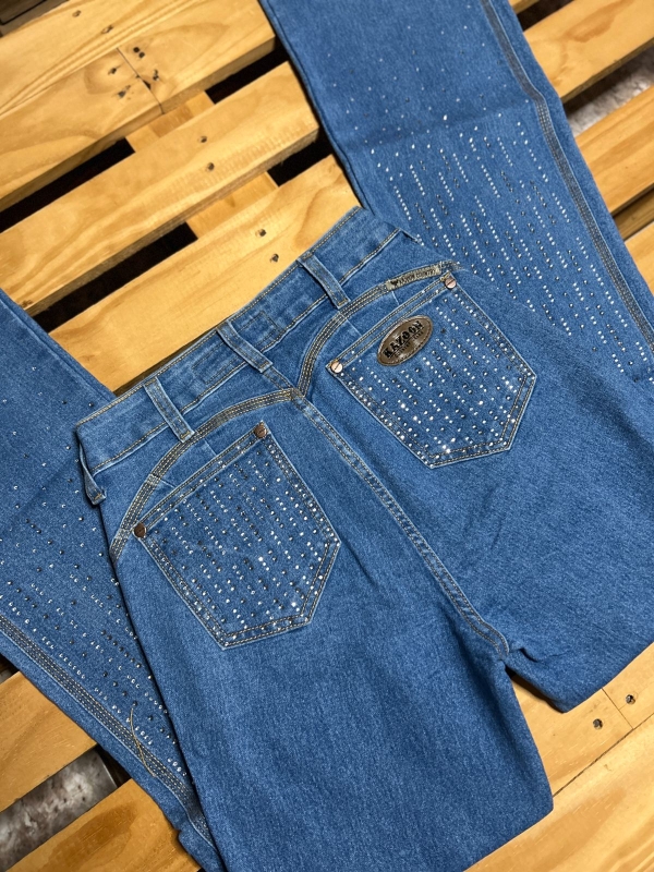 CALÇA JEANS FEMININA COM PEDRARIAS - Imagem 3