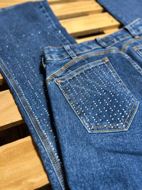 CALÇA JEANS FEMININA COM PEDRARIAS - Imagem 6