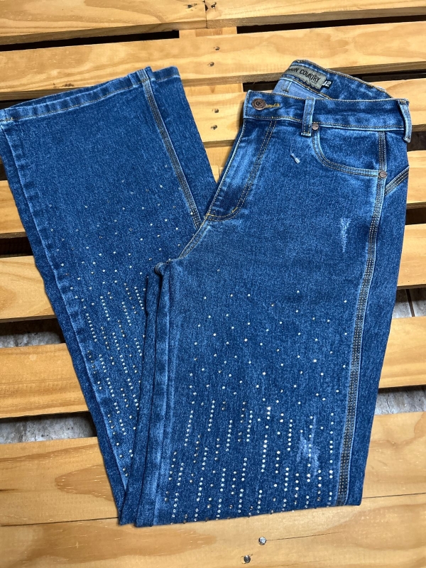 CALÇA JEANS FEMININA COM PEDRARIAS - Imagem 4
