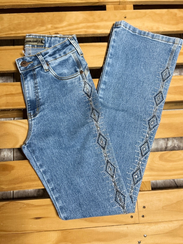 CALÇA JEANS FEMININA COM PEDRARIAS - Imagem 3
