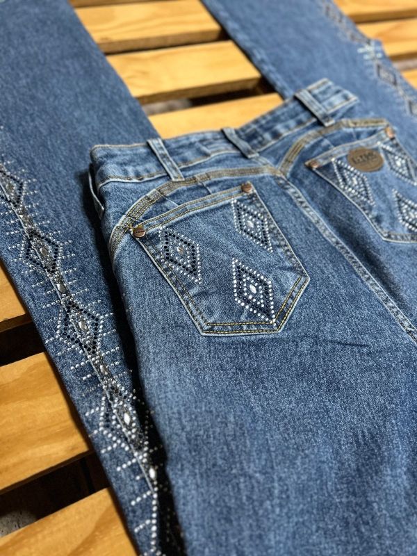CALÇA JEANS FEMININA COM PEDRARIAS - Imagem 6