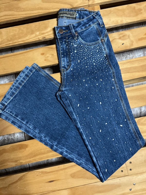 CALÇA JEANS FEMININA COM PEDRARIAS - Imagem 3