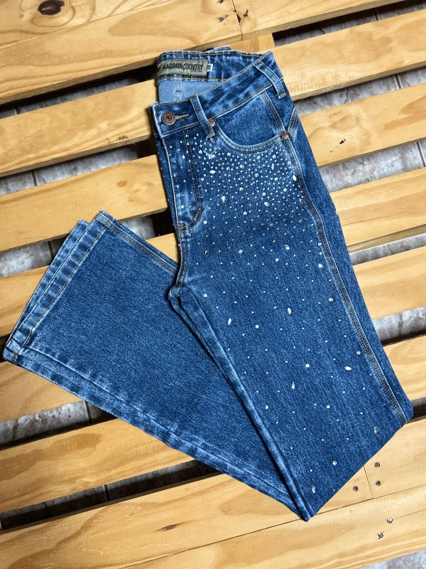 CALÇA JEANS FEMININA COM PEDRARIAS - Imagem 4