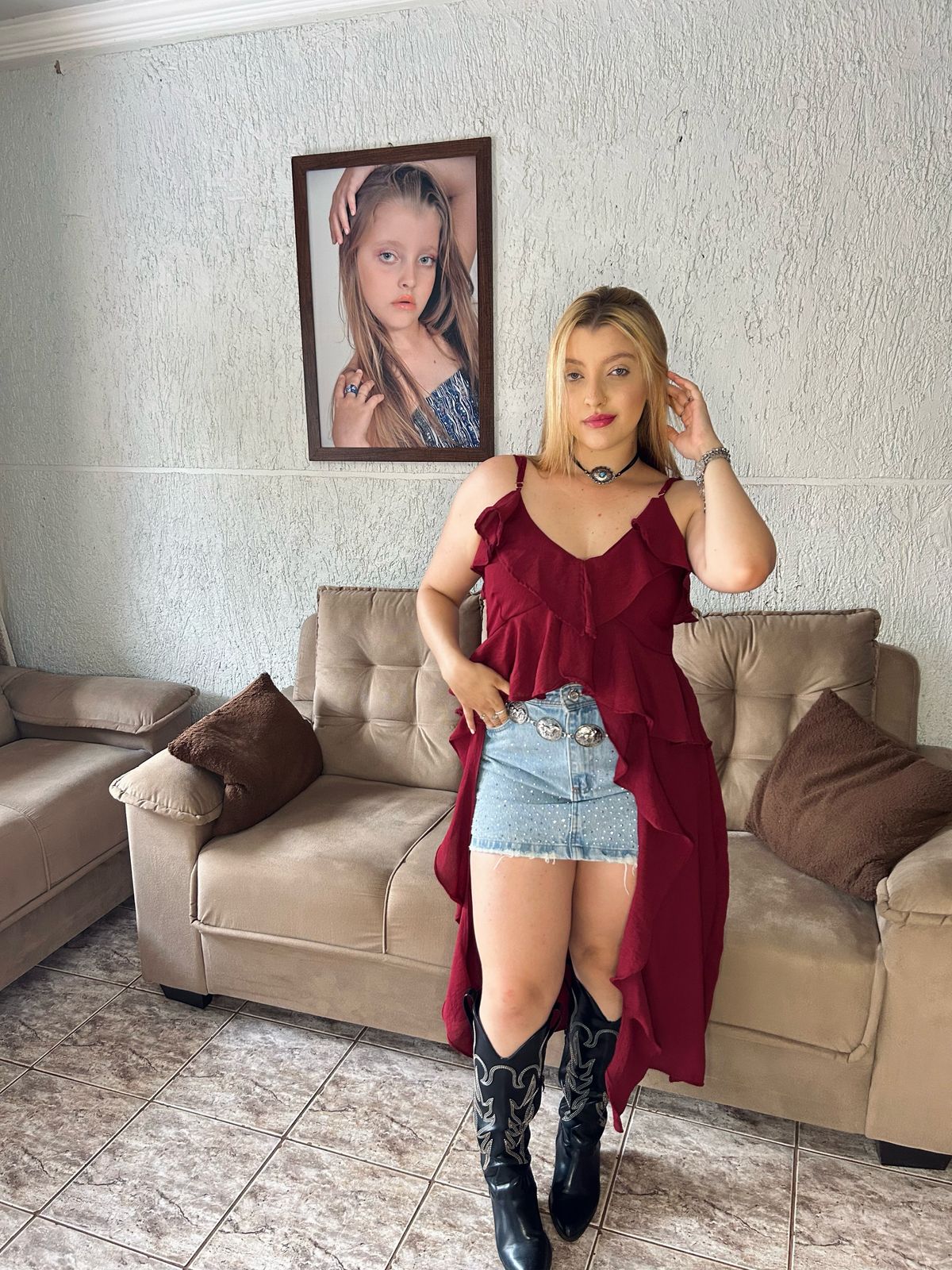 BATA COM BABADOS LONGA BOHO CHIC