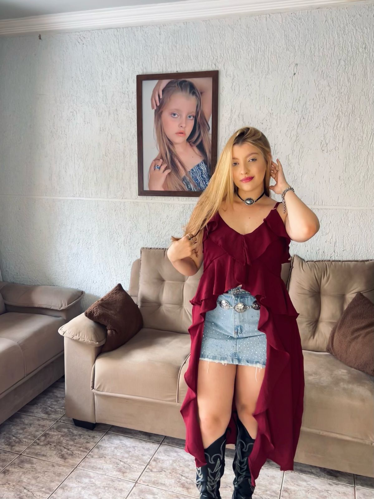 BATA COM BABADOS LONGA BOHO CHIC - Imagem 4