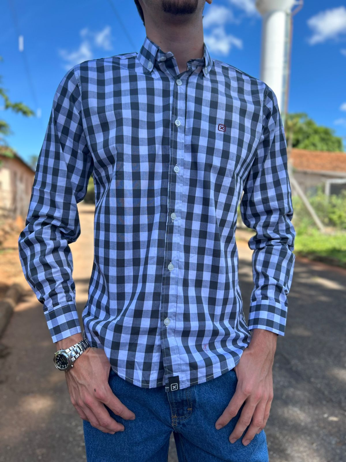 CAMISA XADREZ MASCULINA MANGA LONGA