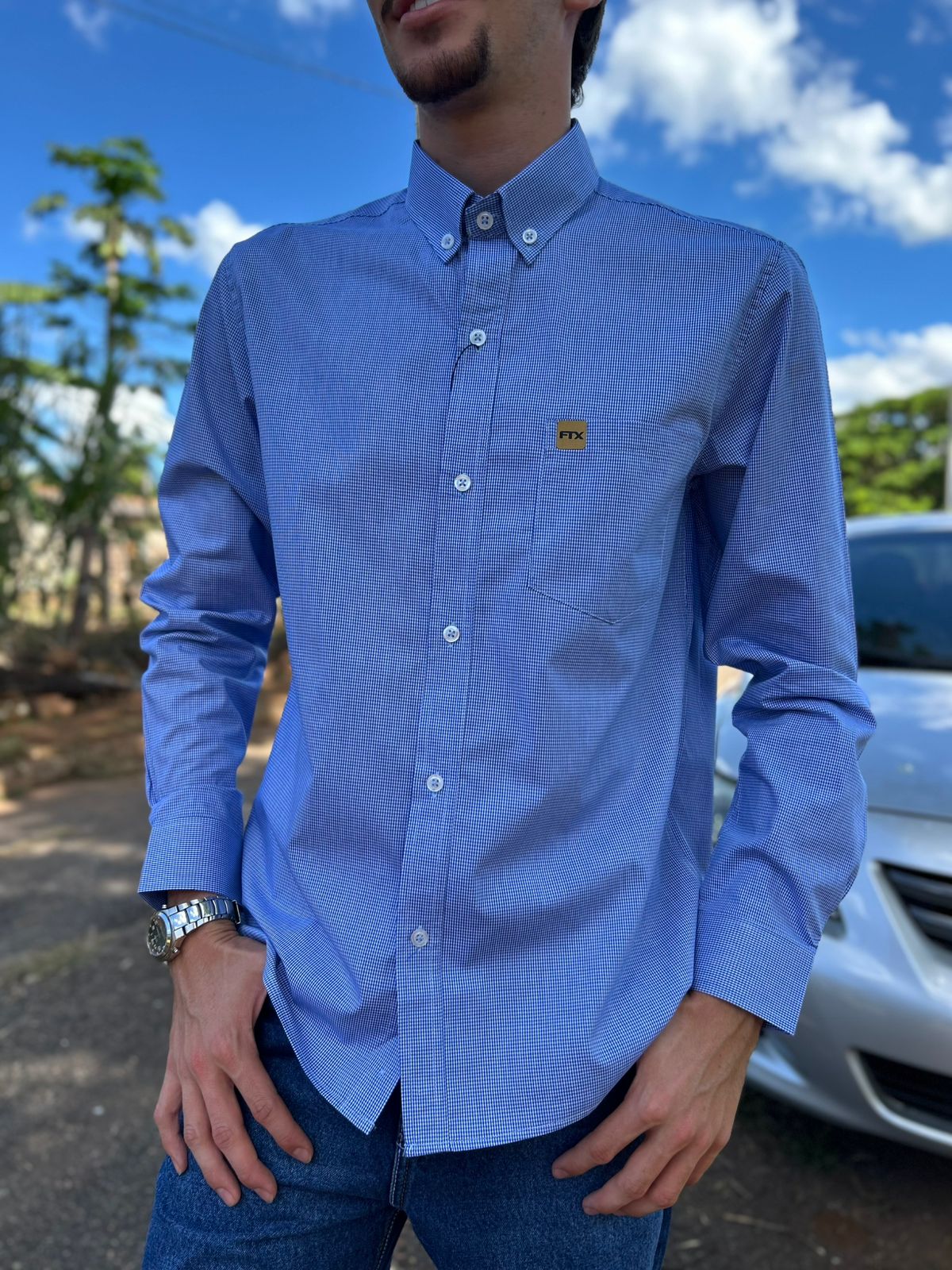 CAMISA XADREZ MASCULINA MANGA LONGA