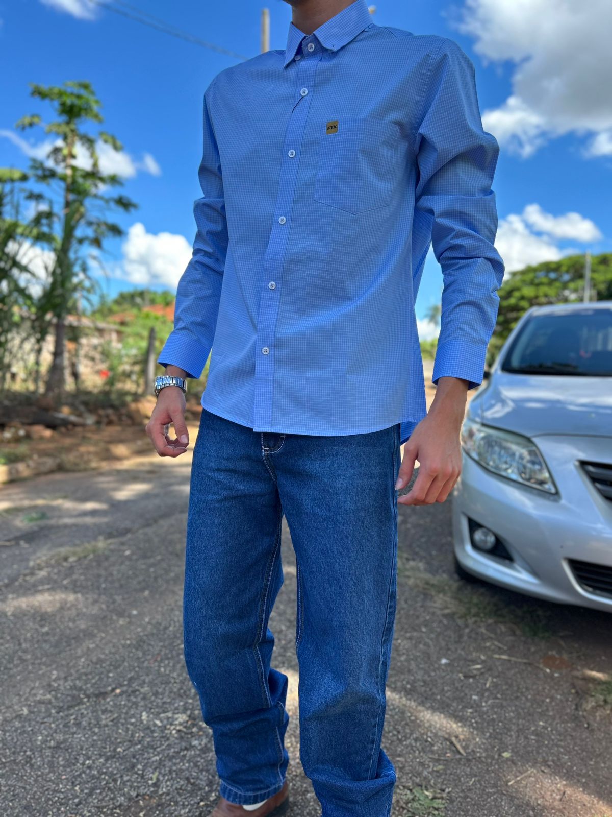 CAMISA XADREZ MASCULINA MANGA LONGA