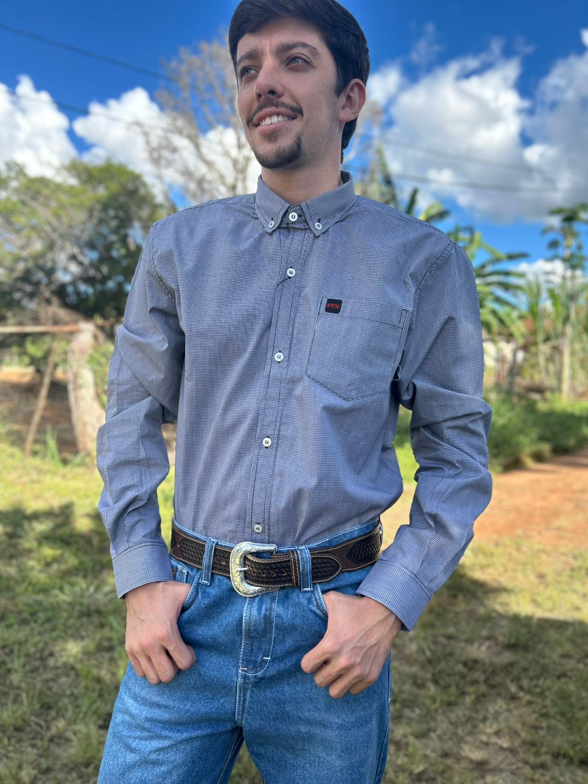 CAMISA XADREZ MASCULINA MANGA LONGA