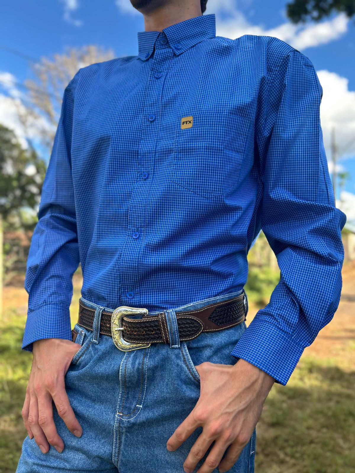 CAMISA XADREZ MASCULINA MANGA LONGA