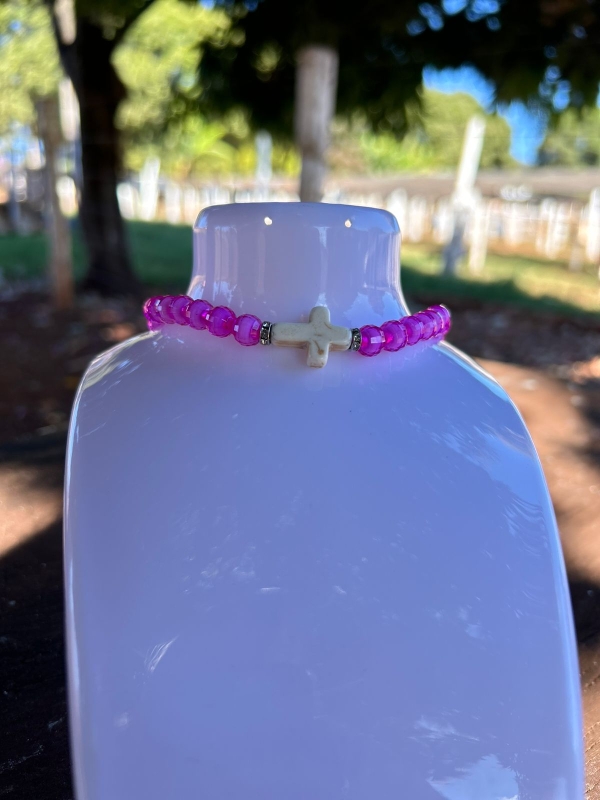 CHOCKER CRUCIFIXO ROSA