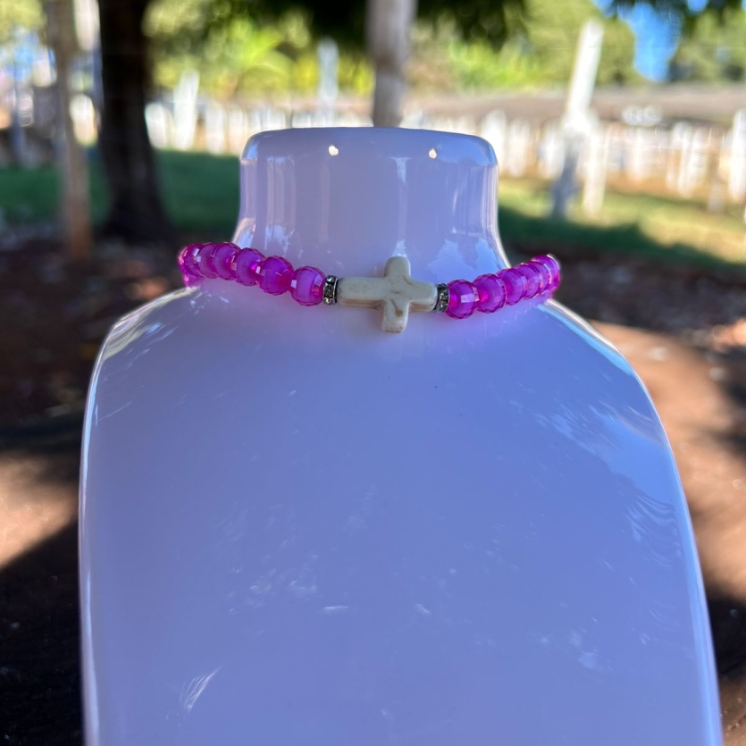 CHOCKER CRUCIFIXO ROSA