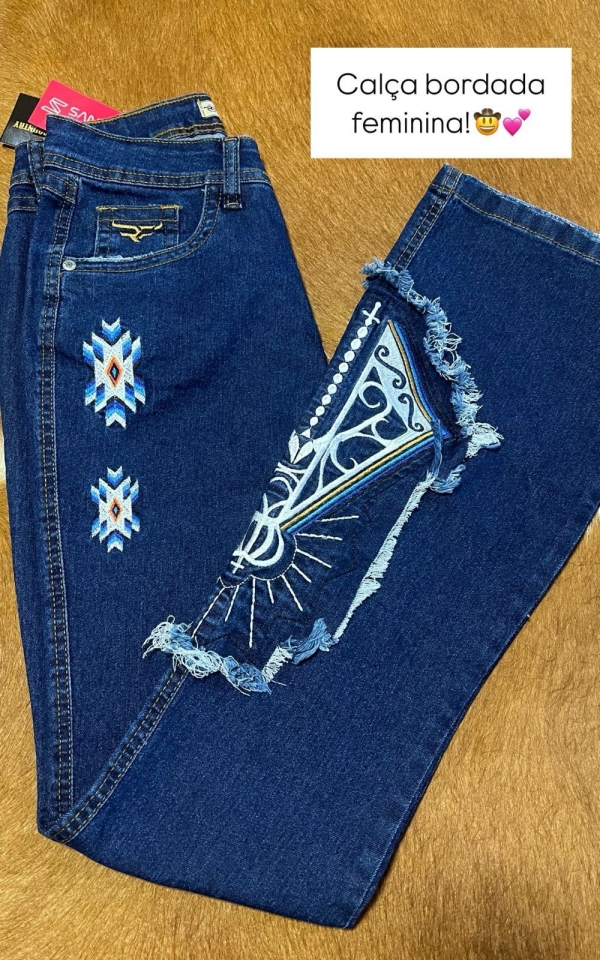 CALÇA FEMININA BORDADA NS. SENHORA - Imagem 2